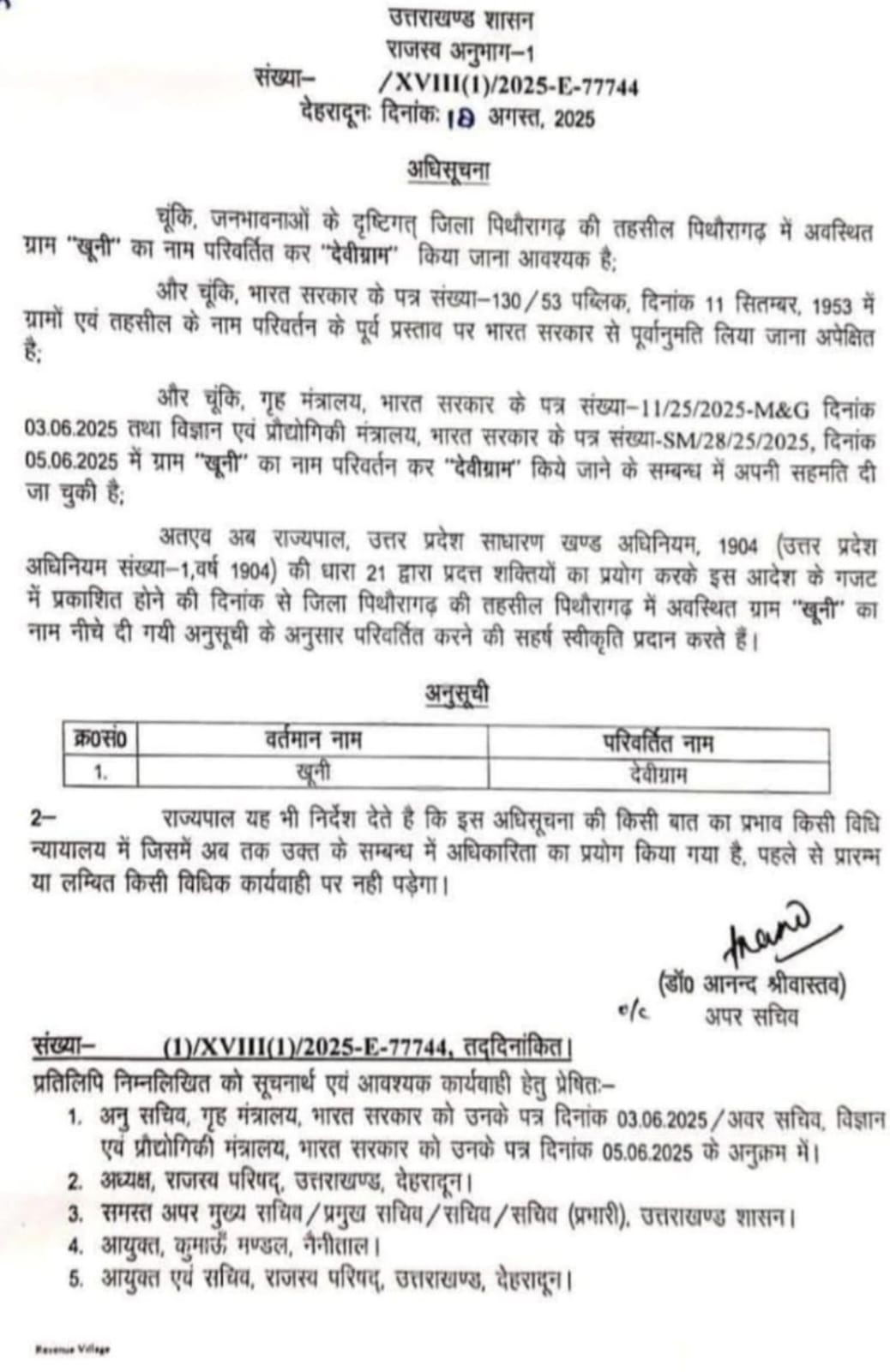 उत्तराखंड में धामी सरकार ने बदला इस गांव का नाम