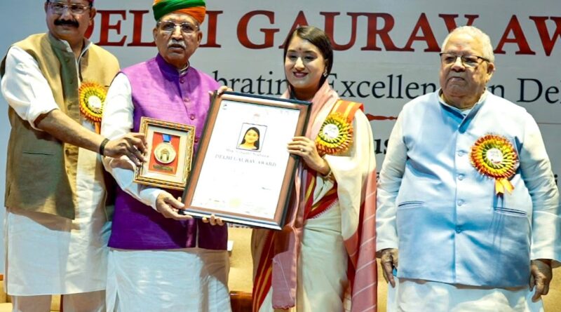 उत्तराखंड के लिए गौरव का क्षण: विदुषी निशंक को मिला प्रथम ‘दिल्ली गौरव सम्मान-2026’